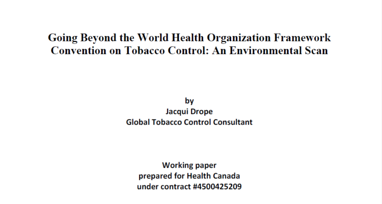 Going Beyond FCTC - Health Canada