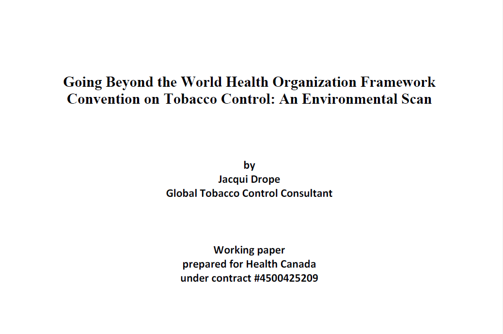 Going Beyond FCTC - Health Canada