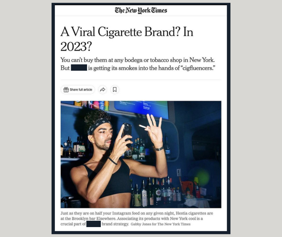 The New York Times Should Not Promote a Cigarette Brand, in 2023 – ASH >  Action on Smoking & Health